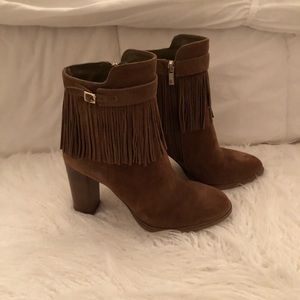 Ivanka Trump suede fringe booties